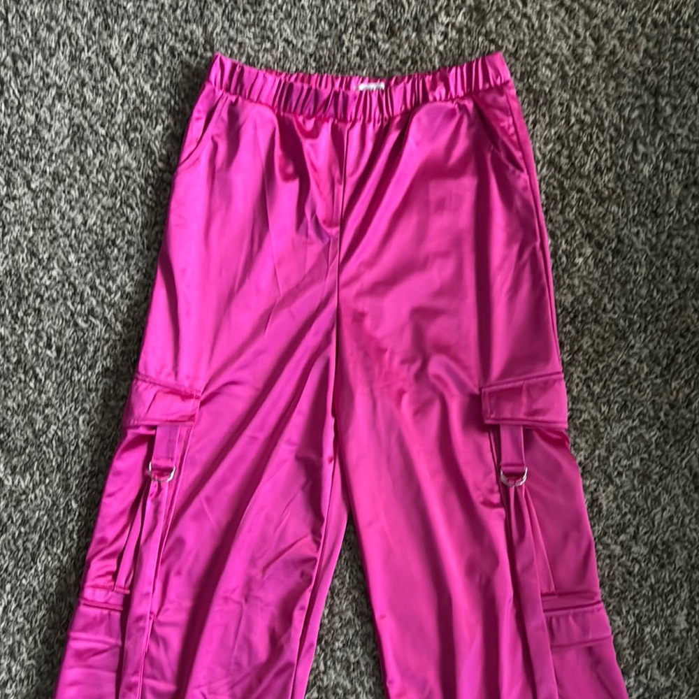 Vibrant Pink Cargo Pants - Picture 2 of 2